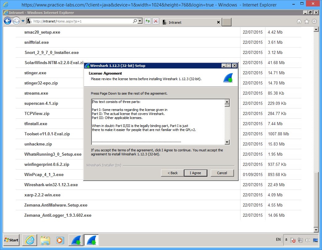 Practice Labs screenshot.